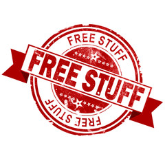 Free stuff red vintage stamp