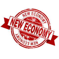 New economy red vintage stamp