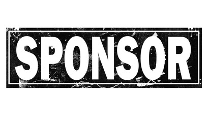 Sponsor word with in black frame word