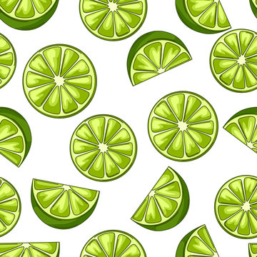 Seamless pattern with limes.