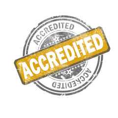 Accredited yellow vintage stamp