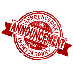 Obraz premium Announcement red vintage stamp