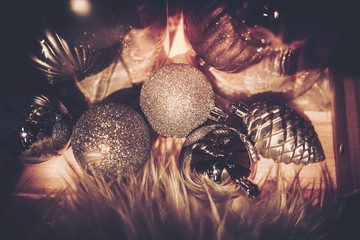 Background of Christmas Decoration on vintage style