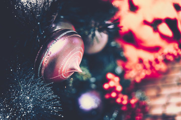 Background of Christmas Decoration on vintage style