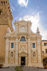 View at the Cathedral of Saint Peter and Paul in Pitigliano old town - Italy