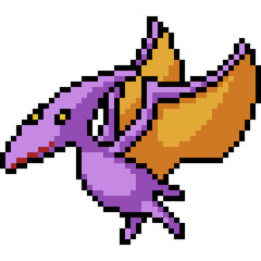 vector pixel art pteranodon © Saphatthachat