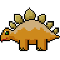 Fototapeta na wymiar vector pixel art stegosaurus