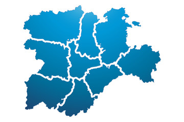 Mapa azul de castilla y león. 