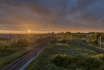 road in the sunset