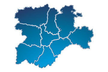 Mapa azul de castilla y león. 