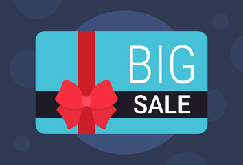 black friday gift card special offer big sale poster holiday discount flyer or coupon promotion concept flat horizontal vector illustration