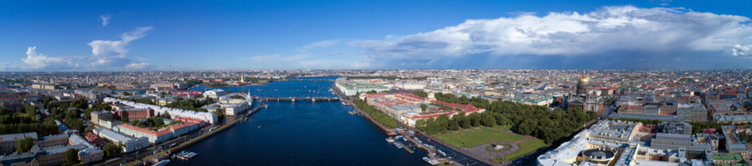 Fototapeta na wymiar Aerial panorama of St. Petersburg center