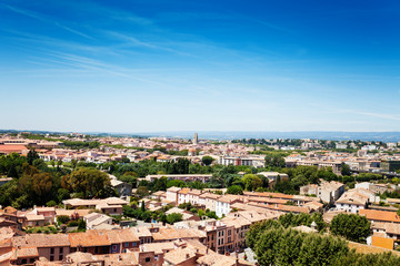 Scenic view of Carcassonne modern city in France