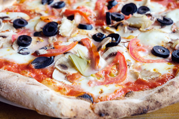 macro shot of Sicilian pizza