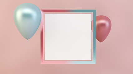 balloons with empty frame