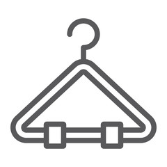 Hanger line icon, wardrobe and wear, rack sign, vector graphics, a linear pattern on a white background.