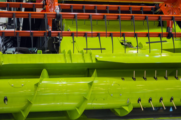 new, painted drum combine harvester never working in the fields