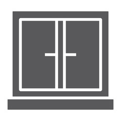 Obraz premium Window glyph icon, architecture and home, frame sign, vector graphics, a solid pattern on a white background.
