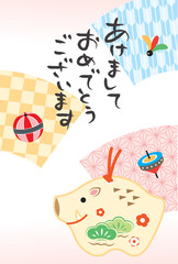 年賀状　亥　2019