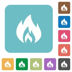 Flame rounded square flat icons