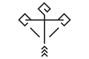 Geometric icon bow and arrow