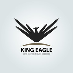 King eagle logo design template. Vector illustration