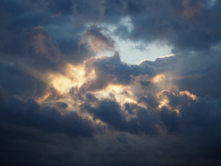 Fototapeta na wymiar The sky, the clouds before a thunderstorm. Russian summer nature. Russia, Ural, Perm region