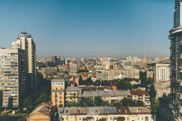 Obraz premium Kyiv city lanscape, pastel slavic architecture