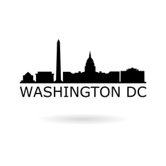 Naklejka premium Black Banner of Washington D.C., Washington icon or logo