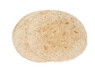 whole grain tortilla isolated