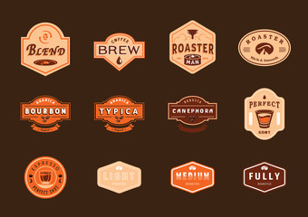 variety retro coffee badge design