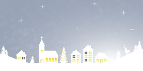 Winter Landscape - Christmas Village - Grey
