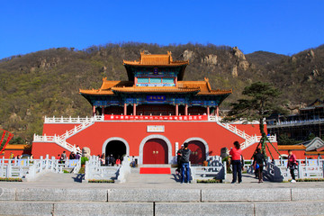 Tourist area entrance landscape architecture in Panshan Mountain scenic spot, china