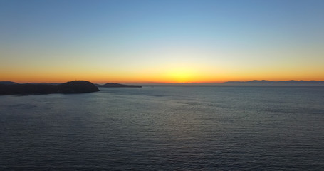 Seascape in the evening with sunset.