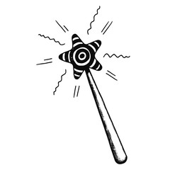 magic wand fulfills wishes icon. asterisk isolated vector
