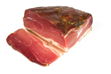 italian speck isolated on white