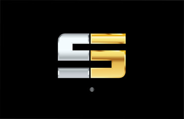 s silver gold letter alphabet logo icon design