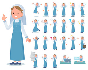 flat type Nun women emerald costume_emotion