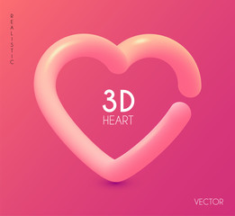 3D Realistic Heart Design Element.