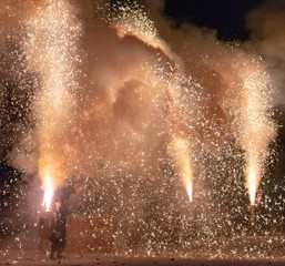 Tezutsu Hanabi [ hand-held Fireworks Festival ] in Shizuoka Festival, Shizuoka, Japan.