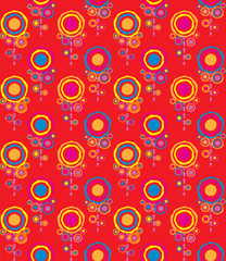 Fototapeta premium Seamless repeating backdrop of abstract flowers.