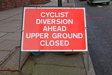 Naklejka premium Diversion Ahead Traffic Warning