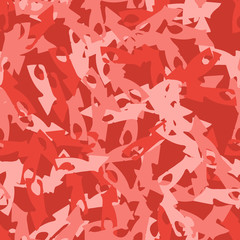 Imitation of camouflage - seamless pattern in different shades of red and pink colors