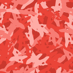 Imitation of camouflage - seamless pattern in different shades of red and pink colors