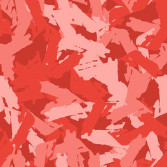 Imitation of camouflage - seamless pattern in different shades of red and pink colors