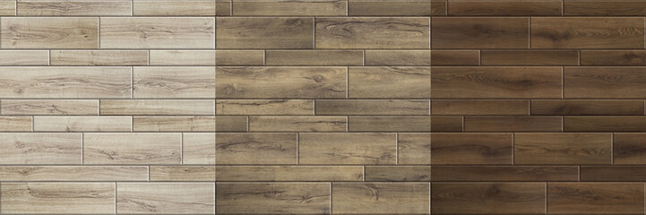 Set of high resolution seamless textures of wooden parquet