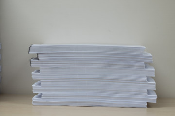 Pile of unfinished documents. Business papers or document is written