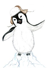 Penguin in watercolors