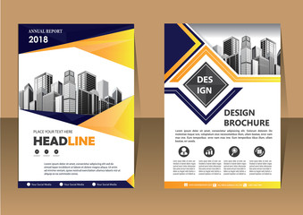 Business abstract vector template. Brochure design, cover modern layout, annual report, poster, flyer in A4 with colorful triangles, geometric shapes for tech, science, market with light background