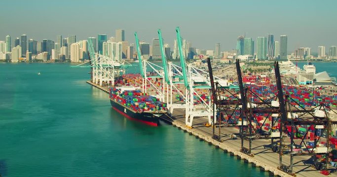 Aerial video APL Turkey at Port of Miami drone